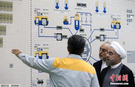 当地时间1月13日，伊朗布什尔，伊朗总统鲁哈尼参观布什尔核电站。
