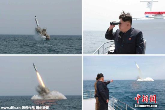 朝鲜最高领导人金正恩指导“火星10号”试验发射 