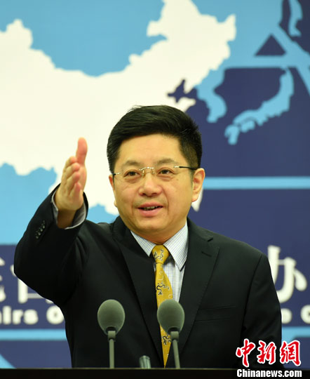 国台办1月11日举行新闻发布会，发言人马晓光答记者问。中新社记者 张勤 摄