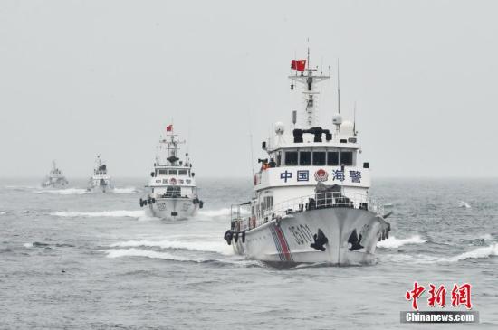 Fujian coast guard fleets patrol waters near islands of Dongyin, Matsu