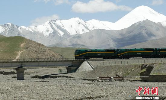 资料图：青藏铁路。/p中新社记者 杜洋 摄