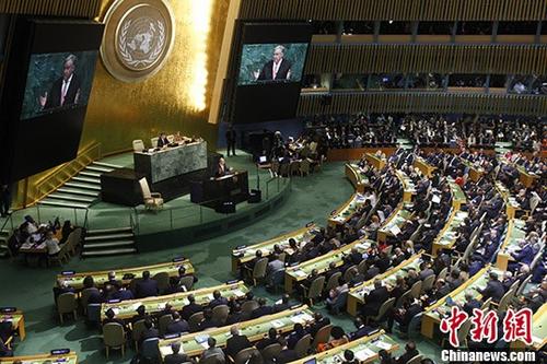 资料图：联合国大会一般性辩论会场。<a target='_blank' href='http://www.chinanews.com/'>中新社</a>记者 马德林 摄