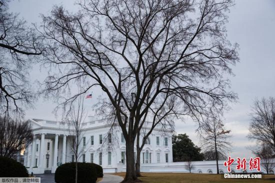 美国白宫降半旗悼念佛州高中枪击案遇难者。