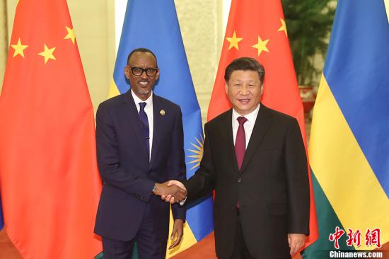 9月4日，中国国家主席习近平在北京人民大会堂会见卢旺达总统卡加梅。 <a target='_blank' href='http://www.chinanews.com/'>中新社</a>记者 盛佳鹏 摄