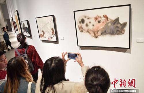 资料图：台湾艺术家林顺雄在中国大陆举办个展。<a target='_blank' href='http://www.chinanews.com/'>中新社</a>记者 陈文 摄