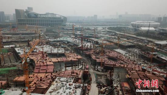 2月26日，航拍建设中的第19届亚运会场馆。<a target='_blank' href='http://www.chinanews.com/'>中新社</a>记者 王刚 摄
