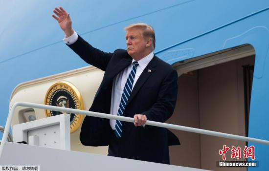 当地时间2月28日，结束第二次朝美首脑会晤行程的美国总统特朗普乘专机离开越南，返回美国。