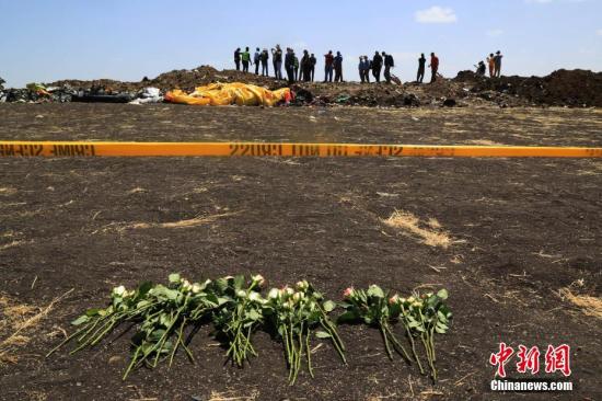 3月12日，埃塞俄比亚航空公司失事航班ET302的救援工作基本结束。图为遇难者家属在事故发生地放上鲜花寄托哀思。<a target='_blank' href='http://www.chinanews.com/'>中新社</a>记者 王曦 摄