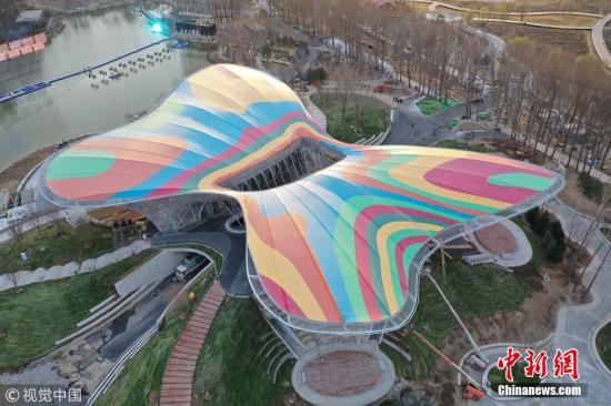 资料图：航拍2019北京世界园艺博览会场馆。张乔 摄 图片来源：视觉中国