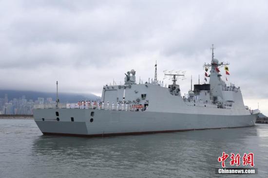 图为导弹驱逐舰海口舰（171舰）返航赴母港归建。<a target='_blank' href='http://www.chinanews.com/'>中新社</a>记者 李志华 摄