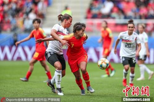 资料图：中国女足在女足世界杯比赛中。图片来源：Osports全体育图片社