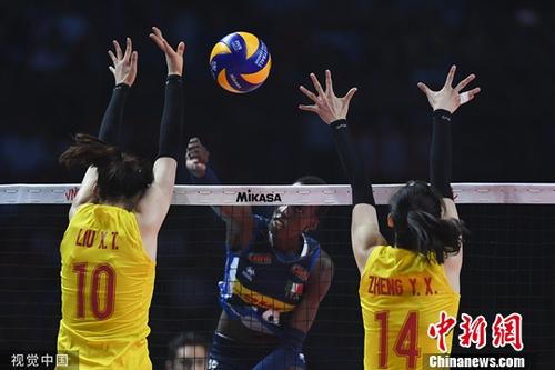 7月5日，江苏南京，2019世界女排联赛总决赛小组赛，中国Vs意大利。图片来源：视觉中国