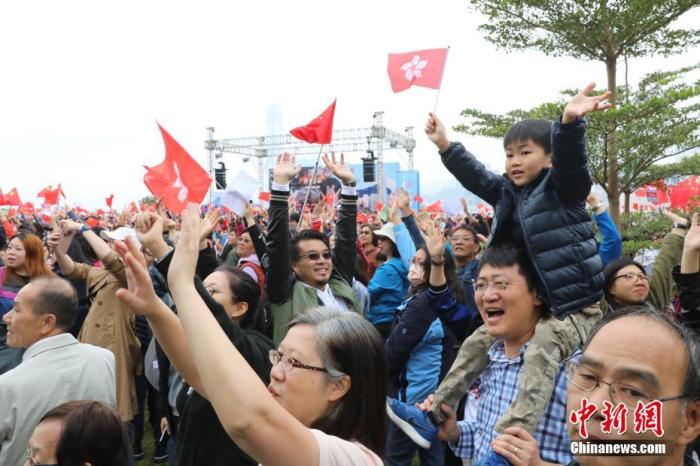 12月15日，香港小朋友高举香港特区区旗参加集会。当日，大批香港市民自发在香港添马公园发起控诉暴力集会，希望通过此次集会表达摒弃暴力、坚守法治的心声，强烈谴责示威者的暴力行为，并支持警察严正执法。<a target='_blank' href='http://www.chinanews.com/'>中新社</a>记者 谢光磊 摄