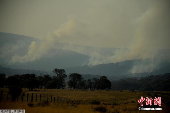 图为当地时间1月11日，澳大利亚新南威尔士州上空烟雾弥漫。