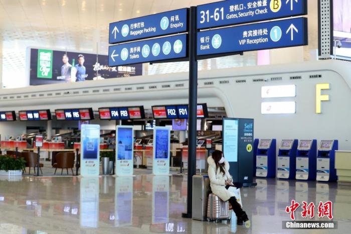 武汉天河机场旅客寥寥。<a target='_blank' href='http://www.chinanews.com/'>中新社</a>记者 张畅 摄