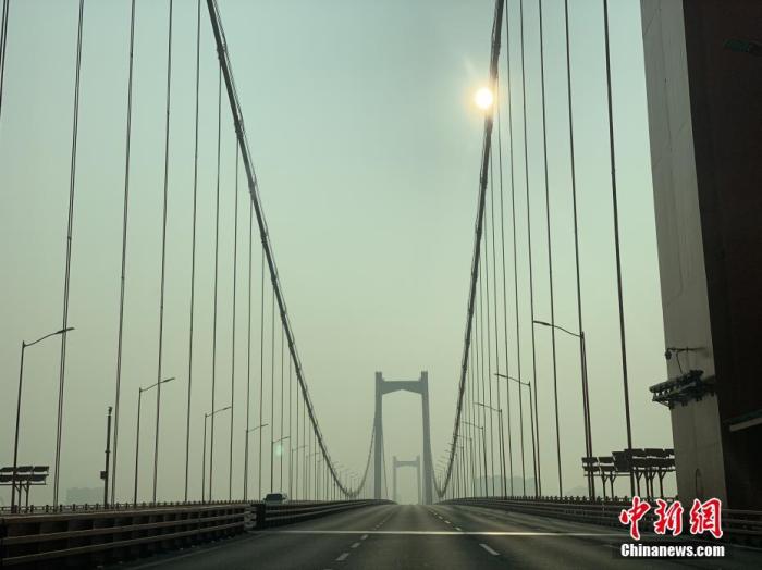 1月29日，武汉鹦鹉洲长江大桥桥面上车辆寥寥。 <a target='_blank' href='http://www.chinanews.com/'>中新社</a>记者 杨程晨 摄