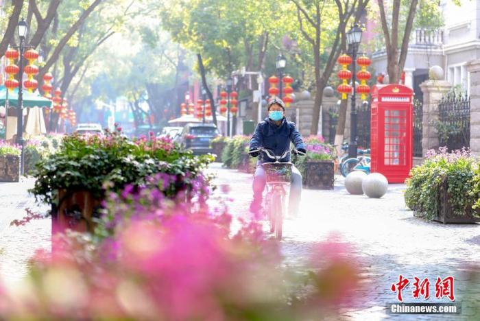 1月30日，武汉阳光明媚。市民因为防控疫情减少了出行。图为戴口罩出行的市民。<a target='_blank' href='http://www.chinanews.com/'>中新社</a>记者 张畅 摄