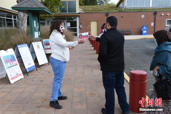 图为美国弗吉尼亚州阿灵顿的一处提前投票站。<a target='_blank' href='http://www.chinanews.com/'>中新社</a>记者 陈孟统 摄