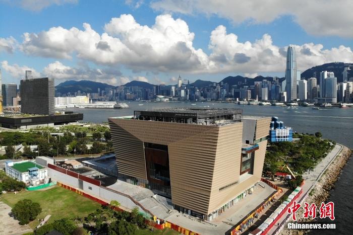 圖為航拍香港故宮文化博物館（無人機照片）。 中新社記者 張煒 攝