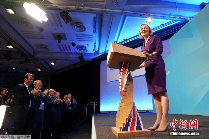 當地時間9月5日，伊麗莎白·特拉斯當選英國保守黨黨首后發表講話。