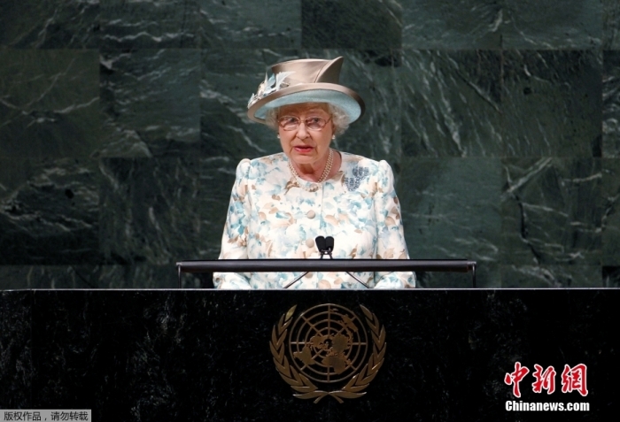 2010年7月6日，美國紐約聯合國總部，英女王伊麗莎白二世在聯合國大會上發表講話。