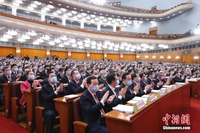 3月5日，十四屆全國人大年夜一次會議正正在北京百姓大會堂開幕。a target='_blank' href='/'中新社/a記者 衰佳鵬 攝