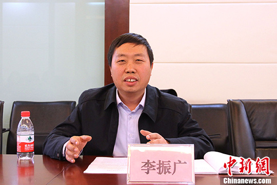 北京联合大学台湾研究院副院长李振广在北京接受中新社记者专访。 中新社记者 吕少威 摄