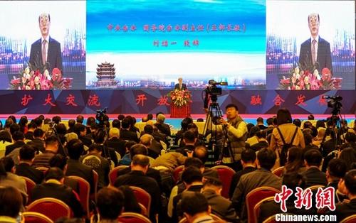 11月8日，第十四届湖北・武汉台湾周在武汉东湖国际会议中心开幕，海峡两岸千余名嘉宾齐聚一堂，共话发展。中新社记者 张畅 摄