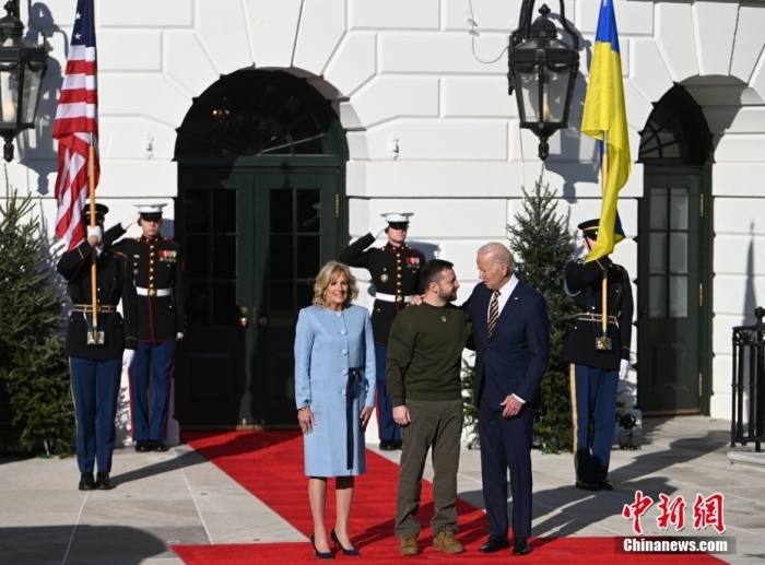 当地时间12月21日，美国总统拜登在白宫会晤应邀来访的乌克兰总统泽连斯基。 <a target='_blank' href='/'>中新社</a>记者 陈孟统 摄