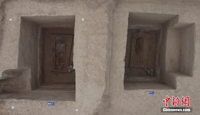图为夫妻并穴合葬墓M94和M99。三门峡市文物考古研究所 供图